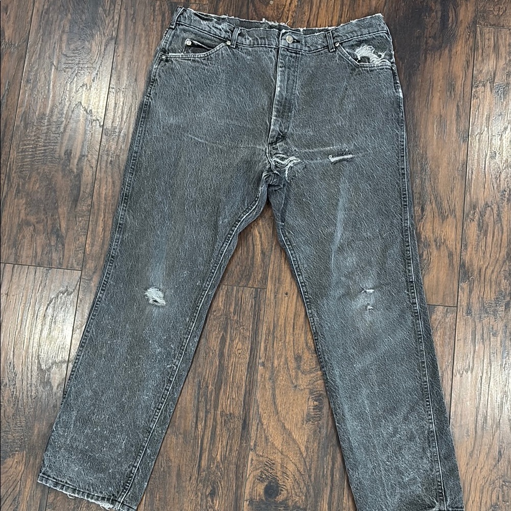 Lee Black Distressed VINTAGE JEANS SIZE 40 by 32